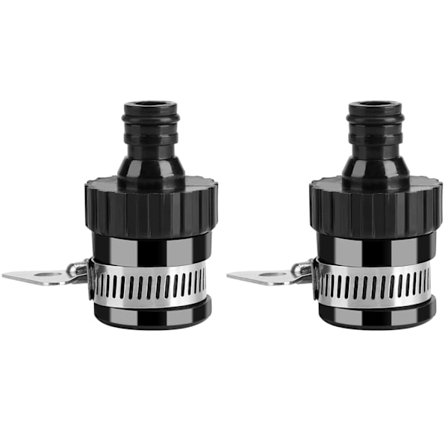 Extern kranadapter, universell kranadapterkontakt, blandare kran trädgårdsslangkontakt (Diameter <20mm, utan gänga) (2 st)