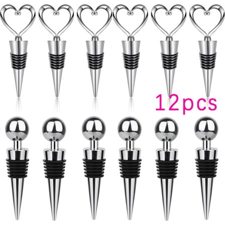 Vinpropper til vinflasker, lækagesikre, holder frisk, hjerte- og kugleform, 12 stk.