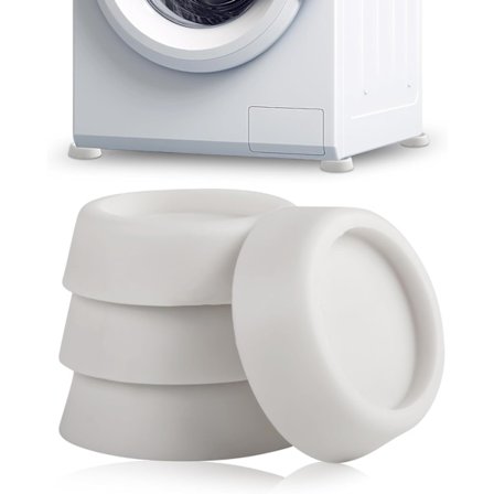 Gummi vibrasjonsdemper for vaskemaskin 4 stk Hvit