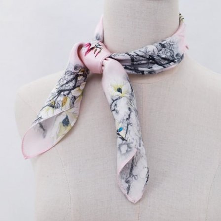 Chiffon tørklæde firkantet tørklæde lommetørklæde vintage bånd tørklæde til damer og piger-16