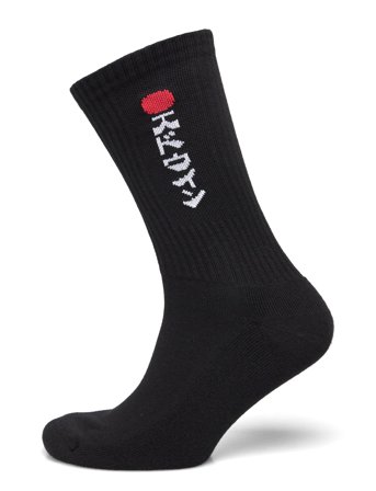 Edwin Kamifuji Socks-White - Black - ONE SIZE