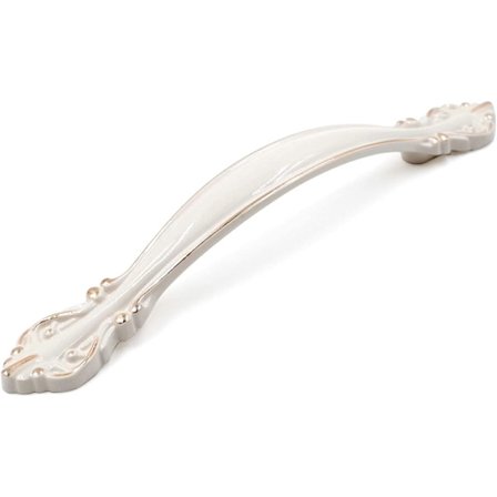 Sæt med 10 skabshåndtag - Elfenbenshvid med guldkant