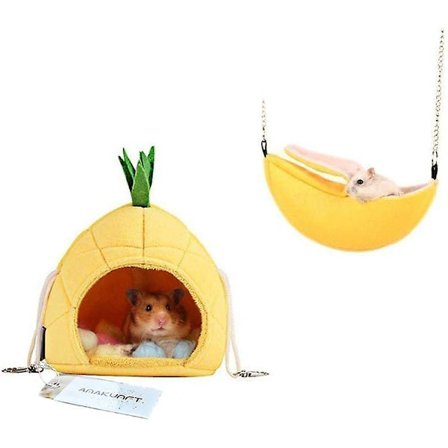 2-pakks Hamster Seng, Chinchilla Bur-Tilbehør Hengekøye, Hamster Hus Dyr Leke for Små Dyr Sukkersklie Ekorn Chinchilla Hamster Rotte
