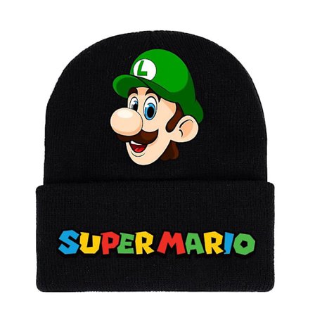 Super Mario Bros Trykt Strikket Hue til Mænd Kvinder Unisex Vinter Varm Kant Hue[SL]