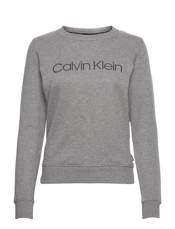 Core Logo Ls Sweatshirt Sweatshirt Trøje Grå Calvin Klein