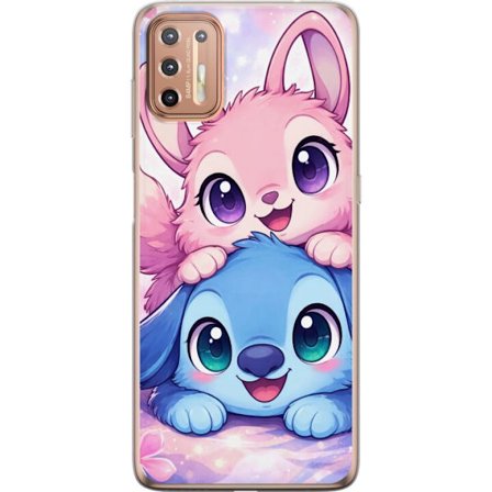Kompatibel Mobilcover til Motorola Motorola Moto G9 Plus Sød kawaii illustration med pink og blå fantasidyr, store øjne og bløde farver perfekt ti