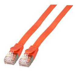 EFB ELEKTRONIK EFB RJ45 Flachpatchkabel U/FTP, Cat.6A, PVC, 1,5m, rot