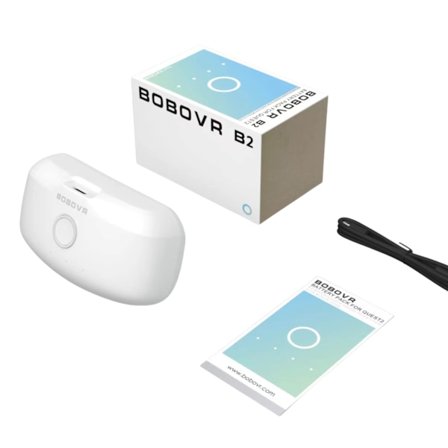 BOBOVR B2-batteri 5200 mAh for Meta Quest 3 / Quest 2 | Magnetisk batteripakke med hurtigbytte | Lett VR-hodestropp med powerbank | 6 timers forlenget