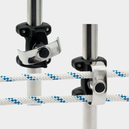 Løber til manøvreline / furlingline Seldén Double Fairlead, passer til tovværk op til Ø12, til montering på ræling Ø25/30 mm