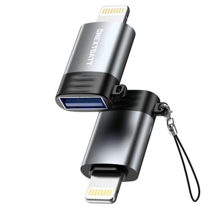 NEXTBATT USB-A hona till Lightning-adapter - Svart/Grå