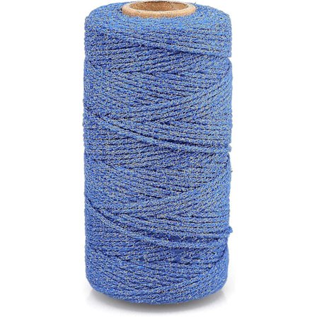 3mm Makrame Snor Kompatibel Håndværk 100m Beige Bomuld Makrame Håndværk Snor Reb Kompatibel Vægophæng Planteophæng Strikning.4MMx100M.Blå