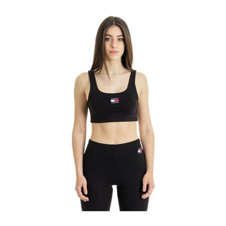 Tommy Jeans W Supercrop Badge TOP Sort, Dame