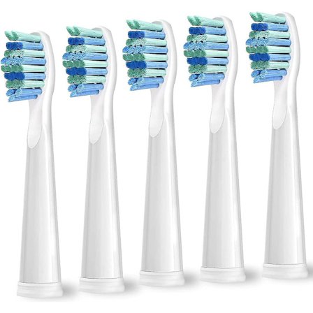 Udskiftningsbørstehoveder, kompatible med Fairywill Fw-507/508/551/917/959, fw-d1/fw-d3/fw-d7/fw-d8, hvide, 5 stk.