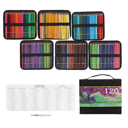 120 farger blyantsett miljøvennlige vannløselige fargeblyanter for voksne nybegynnere