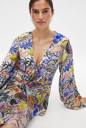 Karolina Kling x NA-KD Tie Detail Top - Sommersæt - Multicolor - EU 32