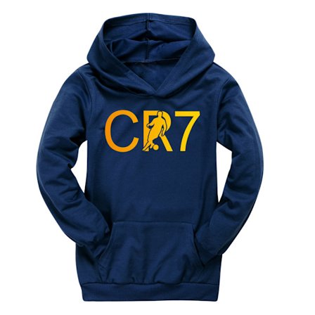 Cristiano Ronaldo Cr7 Hoodie Kostymer Barn Fotballgensere Barn Gaver Marineblå