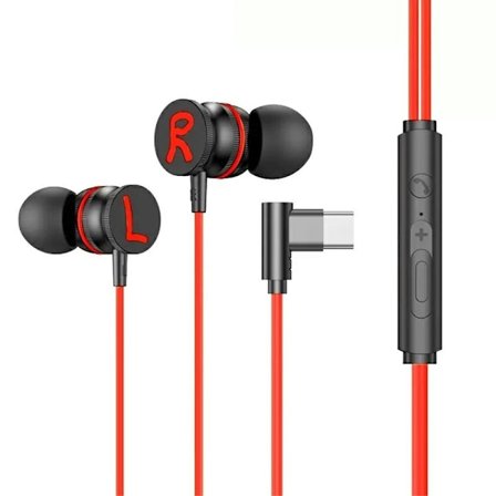 USB-C-kuulokkeet magneettisilla in-ear -pelikuulokkeilla - Punainen