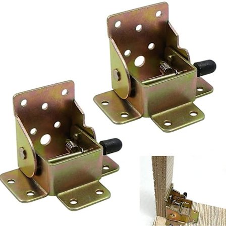 Self-Locking Folding Brackets Table Bed Locking Folding Legs-2 Pcs with Lock, Foldable Table Bracket, Foldable Bracket for Table Legs and Benches