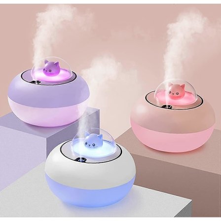 400ML Kalla dimma Luftfuktare, oberoende strömadapter, 28dB tyst, 30H arbetstid, automatisk avstängning (vit)