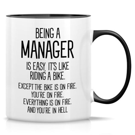 Det er nemt at være leder - Sjovt keramisk kaffekrus, 350 ml, 8,2x9,5 cm, Perfekt til ledere eller chefer