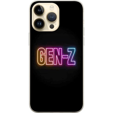 Yhteensopiva Puhelinkuori Apple Apple iPhone 14 Pro Max Neontext Gen Z värikkäässä valossa tummaa taustaa vasten modernissa digitaalisessa tyyliis