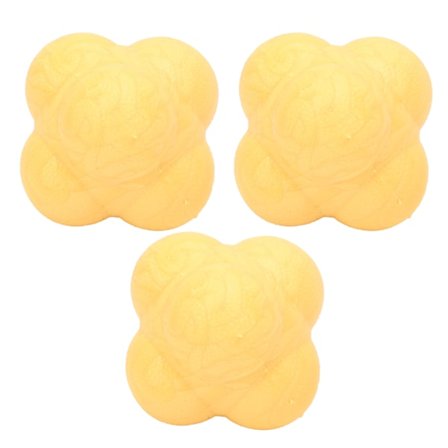 3 stk Hex Bounce Reaktion Bold TPR Koordination Refleks Træning Sport Fitness Træningsbold Gul