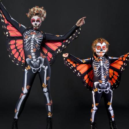 Kvinnors Skalle Skelett Halloween Kostym Jumpsuit Body S