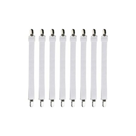 8-delars justerbar lakansträckare med klämmor, för lakan, soffa, vit