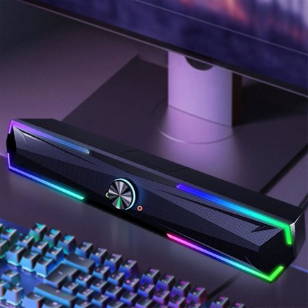 Dator Bluetooth-högtalare Dubbla högtalare RGB-ljusutsändande subwoofer Stereo Surround USB Stereo Dator TV Universellt ljudsystem
