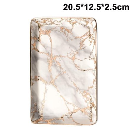 Smykketallerken, marmor keramisk sele, keramisk smykkeplade, smykkeskål, make-up bakke organiser, opbevaringsrum organiser
