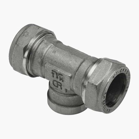 Biltema - T-stykke 22 mm x 1/2" x 22 mm