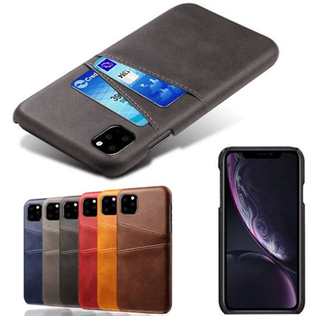 Iphone 12 mini beskyttende etui cover læder kort visa amex - Lysebrun / beige iPhone 12 mini