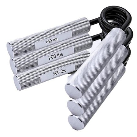 Håndgrepsstyrkersett med 3 (100lb, 200lb, 300lb) Metallgrepstyrketrener Håndledd og underarm Str
