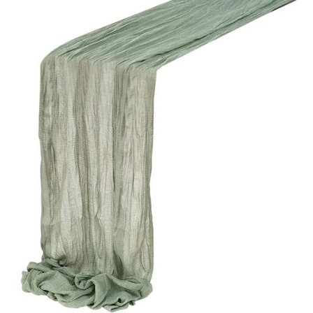 Osteklut Bord Boho Gasa Osteklut Bord Rustikk Transparent Langt Bord for Bryllup Grønn 4 Stykker