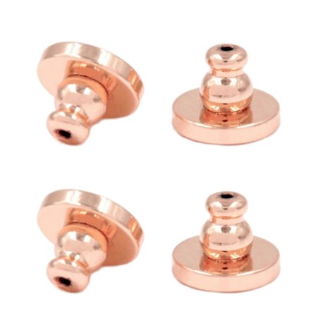 4 stk. Kuglekobling Øreringe Bagsider til Stifter Alsidige Øreringe Stoppere Piercede Sikkerheds Bagsider Holdbar Øremøtrik Stop Rosaguld rose gold