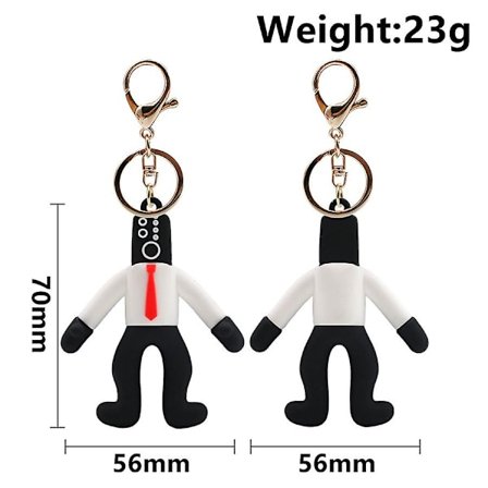 Skibidi Toalett Nyckelring Charm Söt tecknad figur Hänge Nyckelring Nyckeltillbehör Nyckelring Ornament Väska Dekoration Barn Present