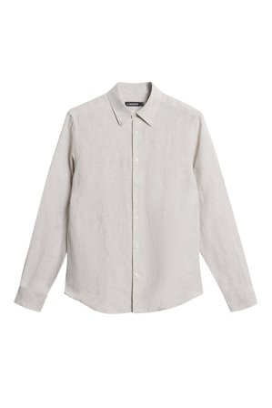 J.Lindeberg - Slim LS Linen Melange Shirt - Grau - Mann - XL