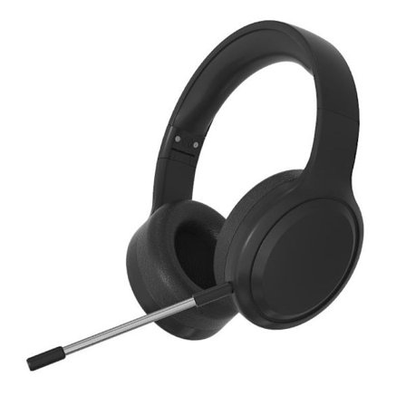 Trådløse Bluetooth-hodetelefoner med avtakbar mikrofon, kraftig bass, Bluetooth 5.3 og lang batteritid - Svart