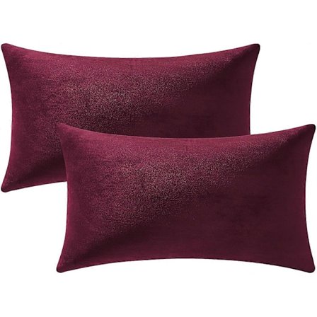 Koristetyynynpäälliset 12x20 Burgundy: 2 kpl pehmeitä samettisia suorakulmaisia koristetyynynpäällisiä maalaistalon sisustukseen