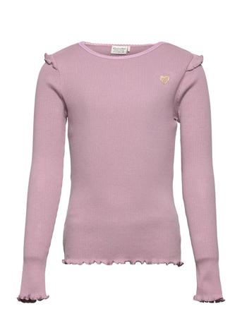 T-Shirt Ls Rib T-shirts Long-sleeved T-shirts Liila Minymo