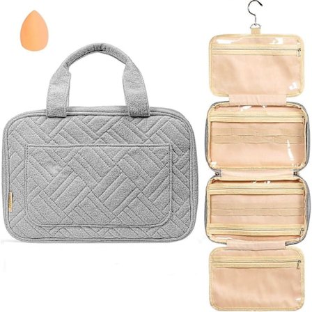 Toalettmappe til å henge opp, Hengende toalettmappe Sammenleggbar, Kompakt og Bærbar Reiseorganisator