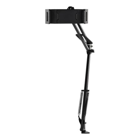 Stand for phones & tablets 4"-12.9", c-clamp, 360°, black