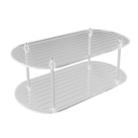 Makeup Organizer 2-lags Badeværelse Bordplade Opbevaringsreol Multifunktionel Kosmetikholder 15 x 30 x 20 cm