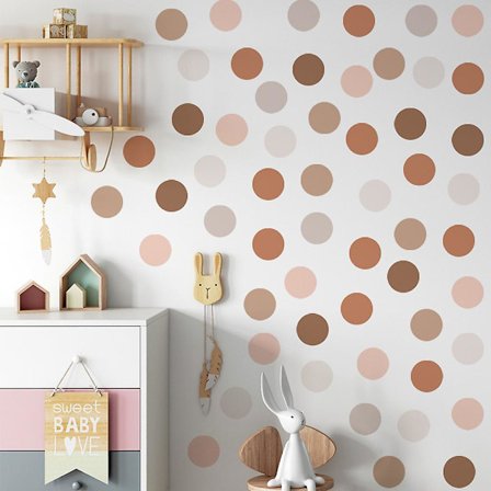 Dww-6 stk. klistermærker til væggen, runde prikker, klistermærker til væggen, vægklistermærker til soveværelse, stue, tv-væg