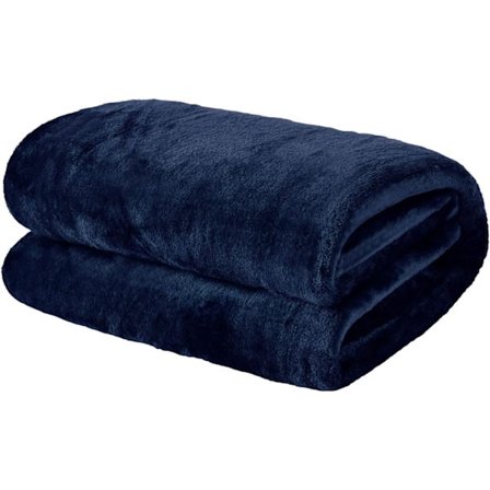 Blød Flanell Fleece Tæppe Sengetæppe Stor Fluffy Varm, Navy Blå (BR)
