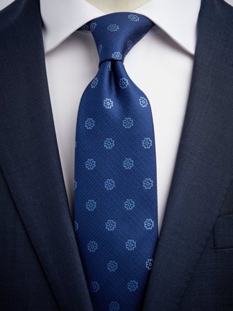 John Henric Men's Blaue Struktur Krawatten Size 7,5