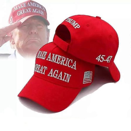 Trump 2024 MAGA RØD Hat 45-47 Baseball Cap Gør Amerika Stort Igen