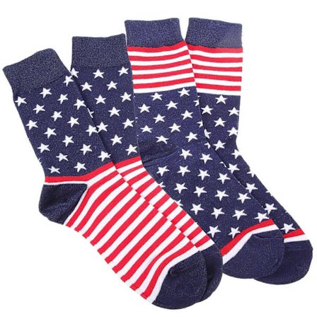 Patriotiske amerikanske flag bomuldsstrømper rørstrømper til mænd kvinder flerfarvet varme 2 par