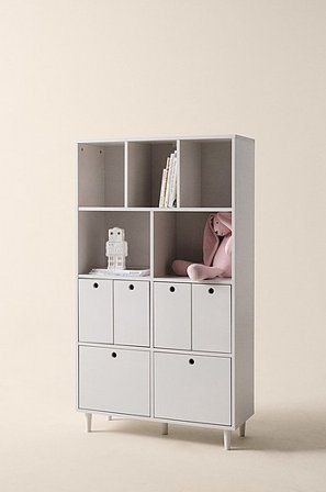 Jotex - Regał Na Książki Jasny szary - LOUVIERE - Kup Szafy i połki dla dzieci firmy Jotex