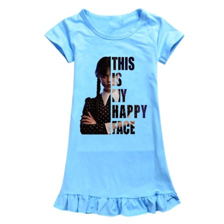 Onsdag Addams Kid Girl Ruffle Nattkjole Pyjamas Kjole Nattøy